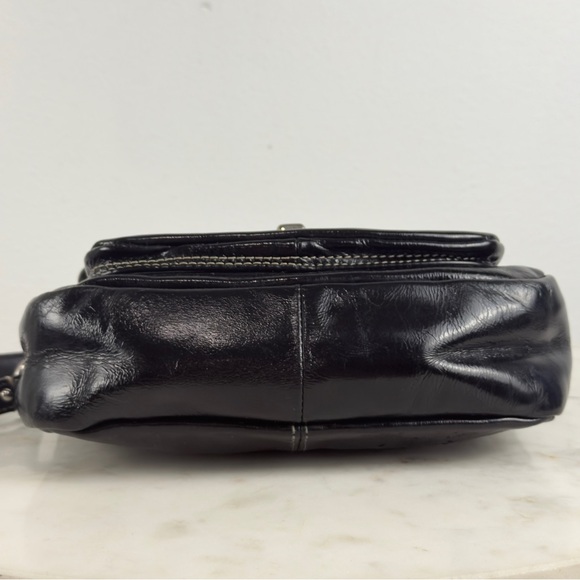Vintage Coach Black Patent Flap Penny Top Handle Pouch F14283 - Picture 5 of 10